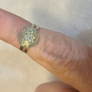 Ring silver tone stretch
